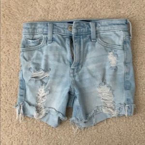 Hollister High Rise Midi Denim Shorts